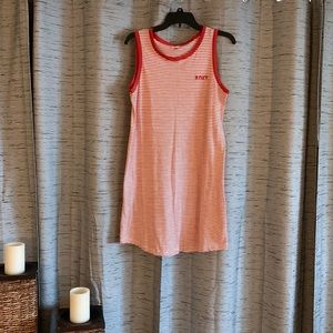 Roxy red & white pinstripe dress